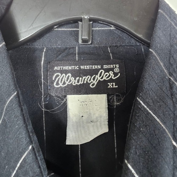 Wrangler Mens Black Metallic Stripe Western XL Shirt Western - Picture 4 of 5